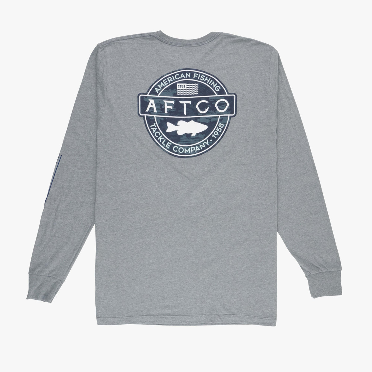 Graphite Heather Bass Patch LS T-Shirt / AFTCO Customer Favorite