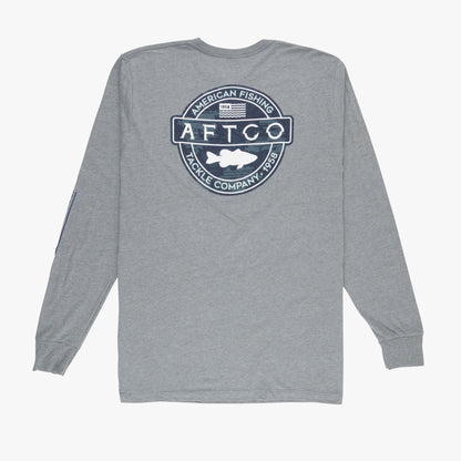 Graphite Heather Bass Patch LS T-Shirt / AFTCO Customer Favorite