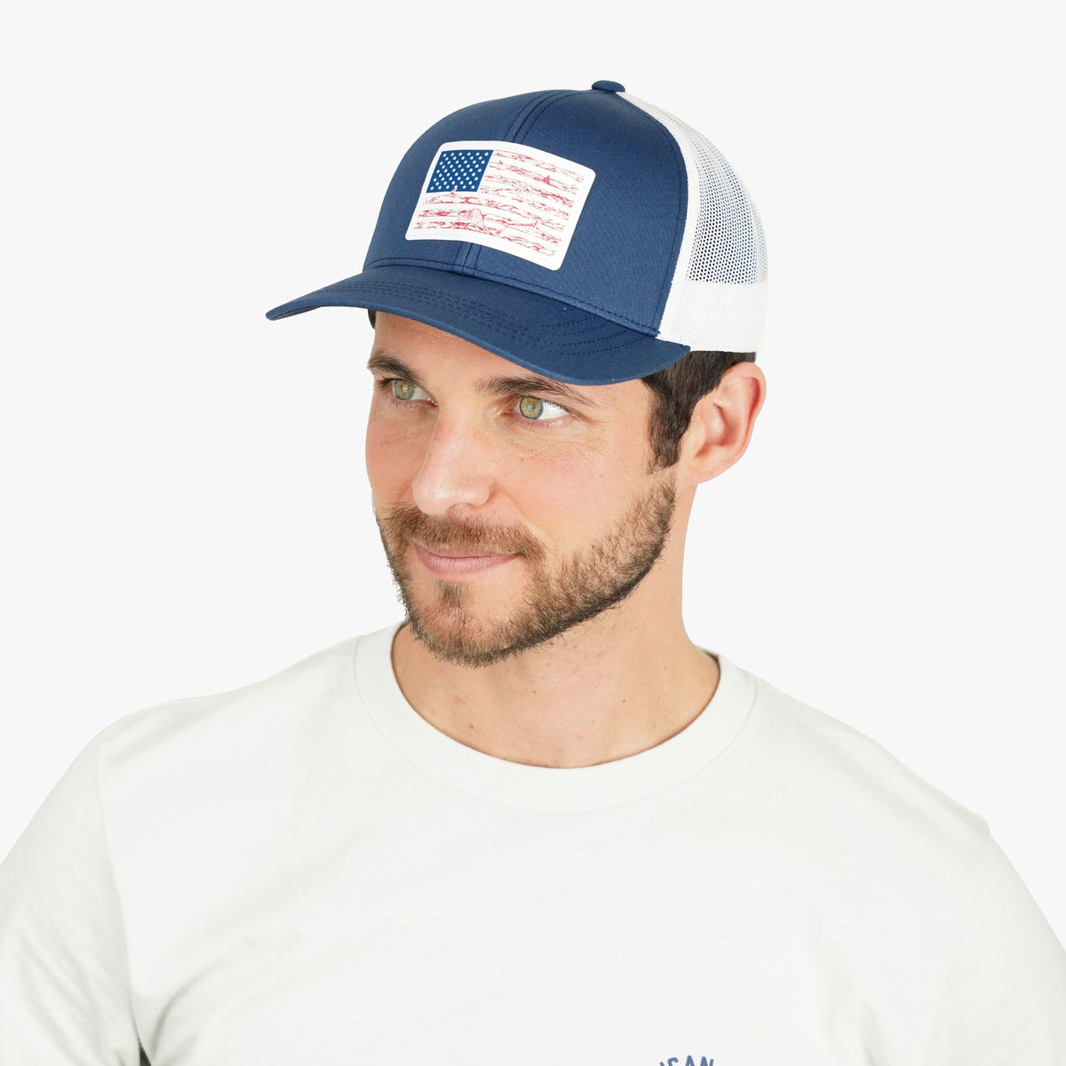Navy Wavy Low Profile Fishing Hat / AFTCO Trusted