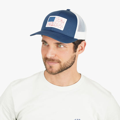 Navy Wavy Low Profile Fishing Hat / AFTCO Trusted