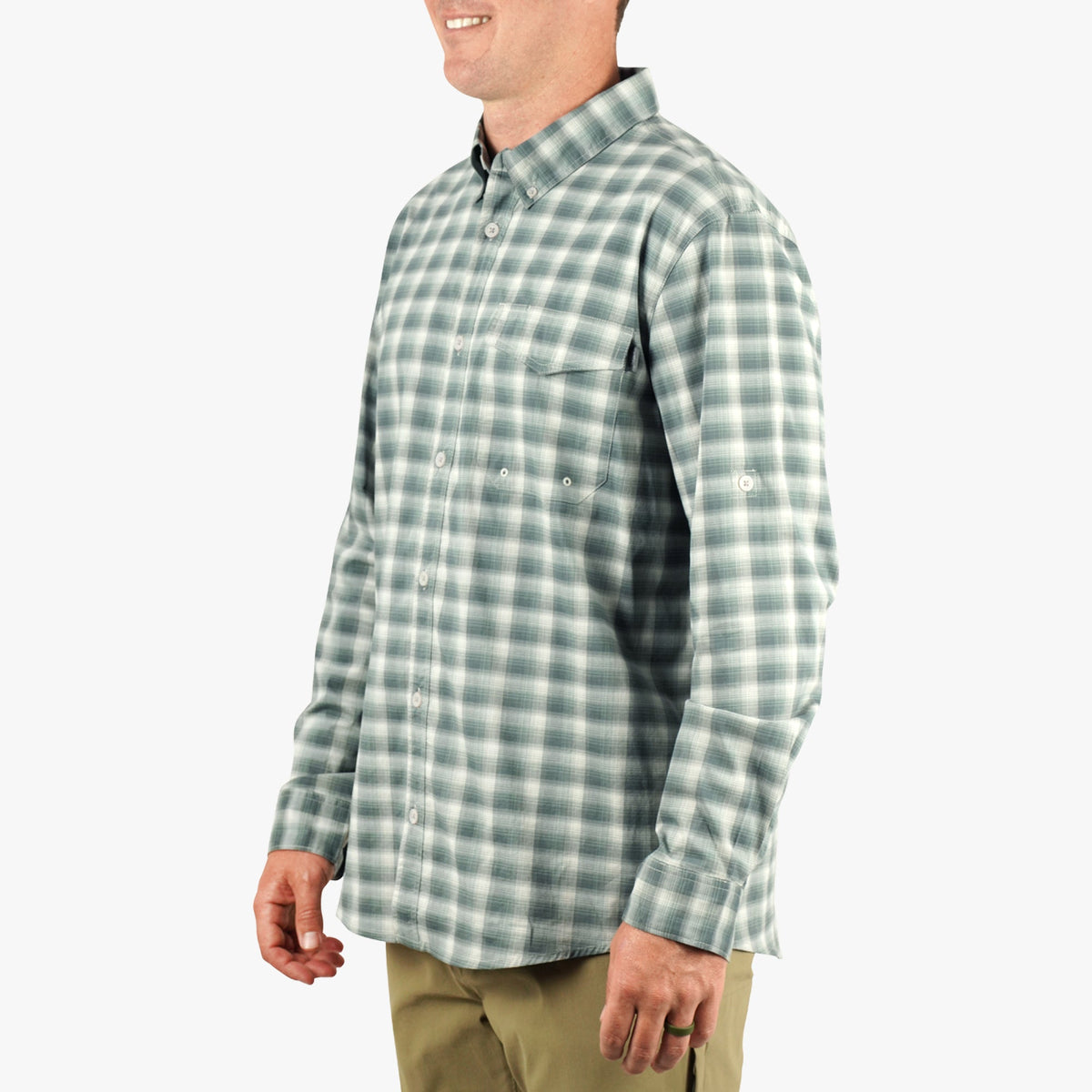 Jade Dust Portside LS Button Down Fishing Shirt / AFTCO Exclusive