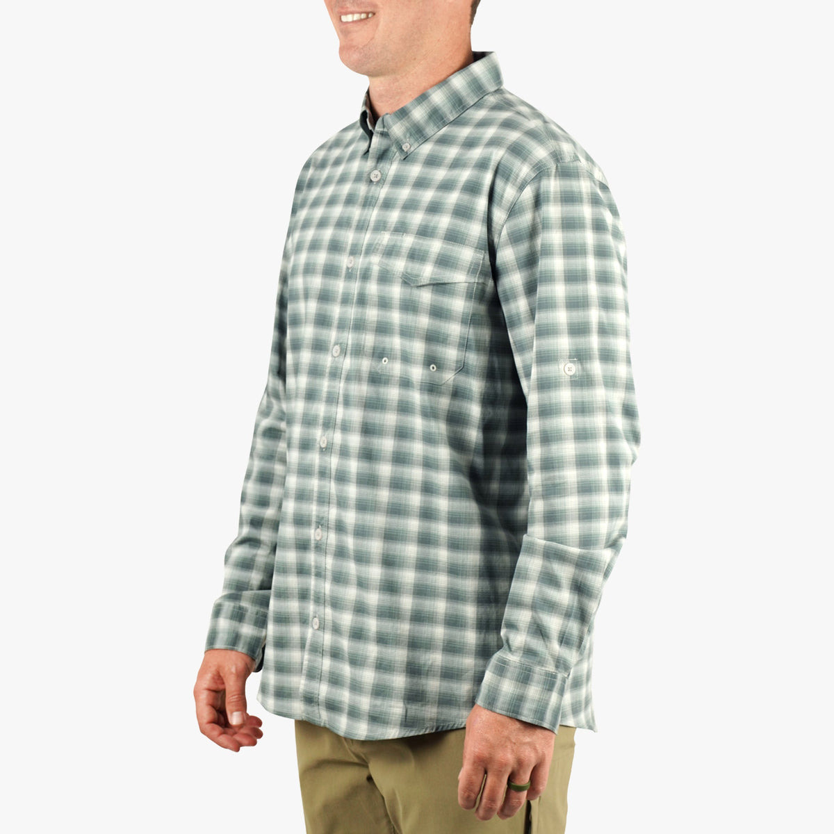 Jade Dust Portside LS Button Down Fishing Shirt / AFTCO Exclusive