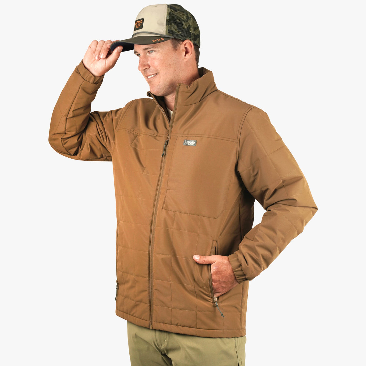 Rubber Crosswind Insulated Fishing Puffer Jacket / AFTCO Customer Favorite