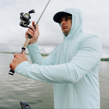 Conch Heather Air O Mesh Hooded Fishing Shirt / AFTCO Smart Buy