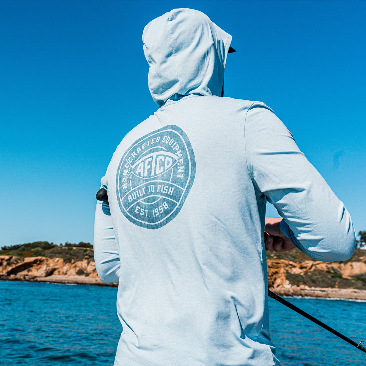 Duck Green Heather Ocean Bound LS UPF Fishing Shirts / AFTCO Best Price
