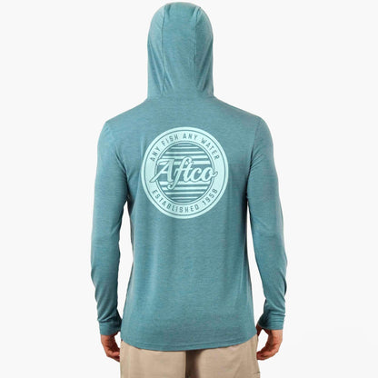 Duck Green Heather Ocean Bound LS UPF Fishing Shirts / AFTCO Best Price