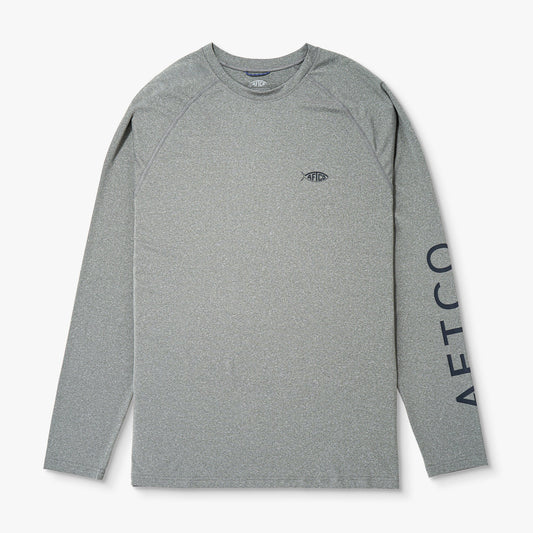 Steel Heather Big Guy Samurai LS Performance Shirt / AFTCO Latest