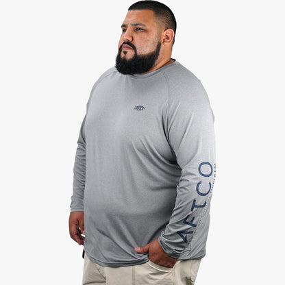 Steel Heather Big Guy Samurai LS Performance Shirt / AFTCO Latest