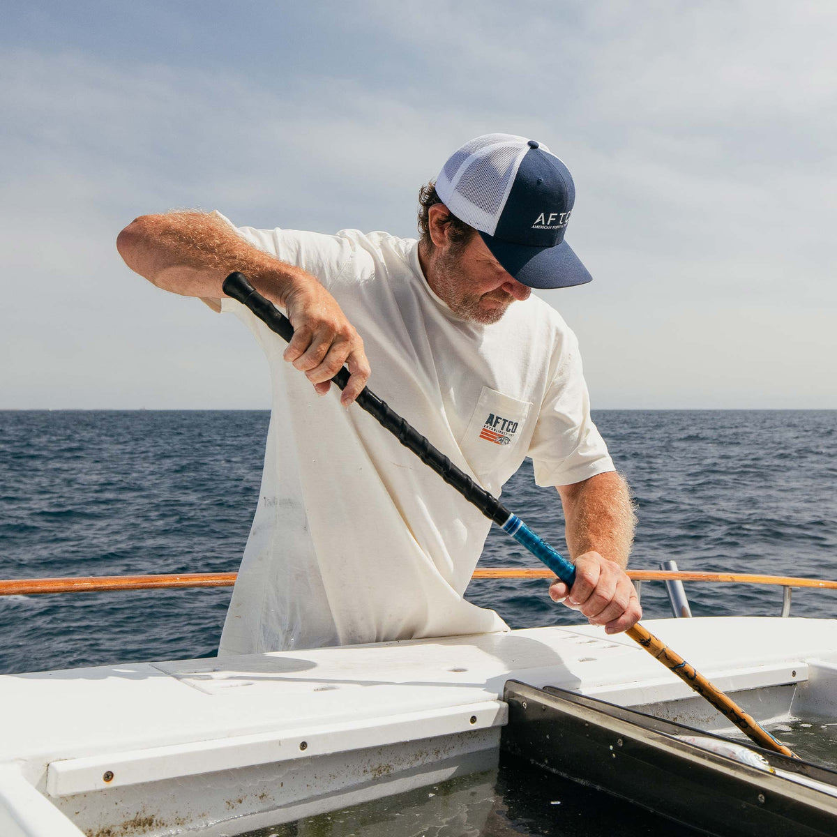 Cement Strype SS Fishing T-Shirt / AFTCO Best Seller