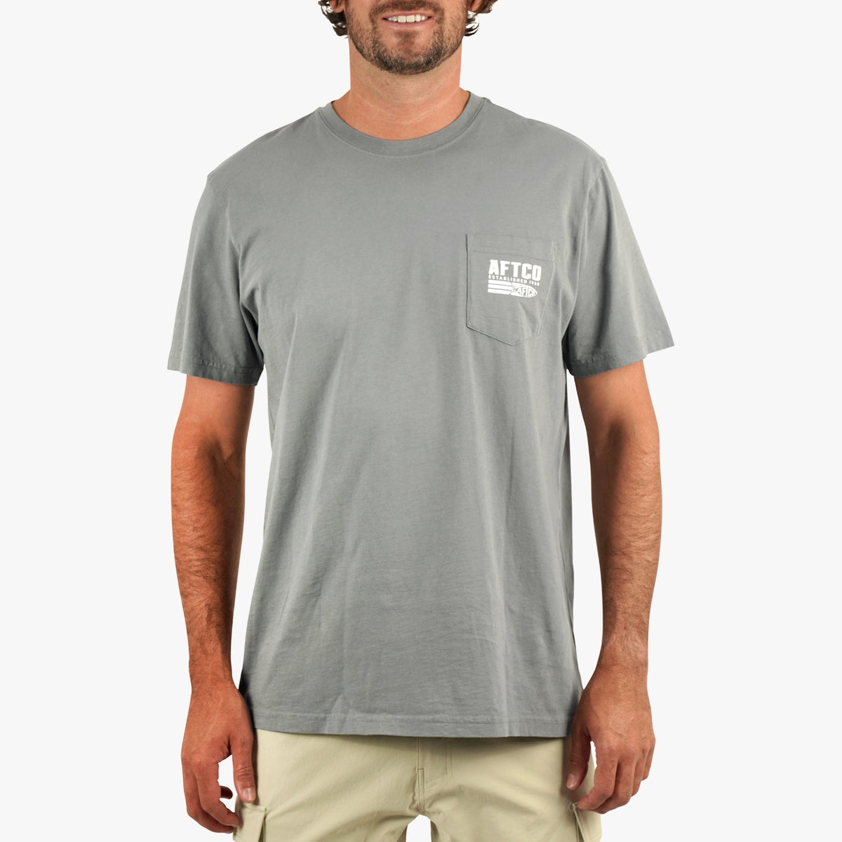 Cement Strype SS Fishing T-Shirt / AFTCO Best Seller