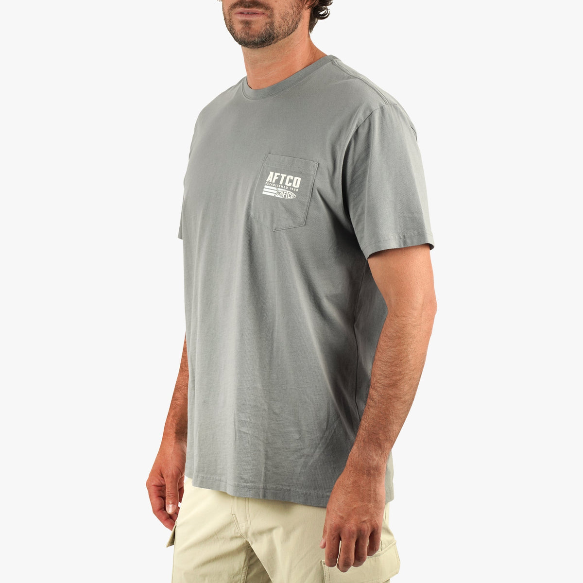 Cement Strype SS Fishing T-Shirt / AFTCO Best Seller