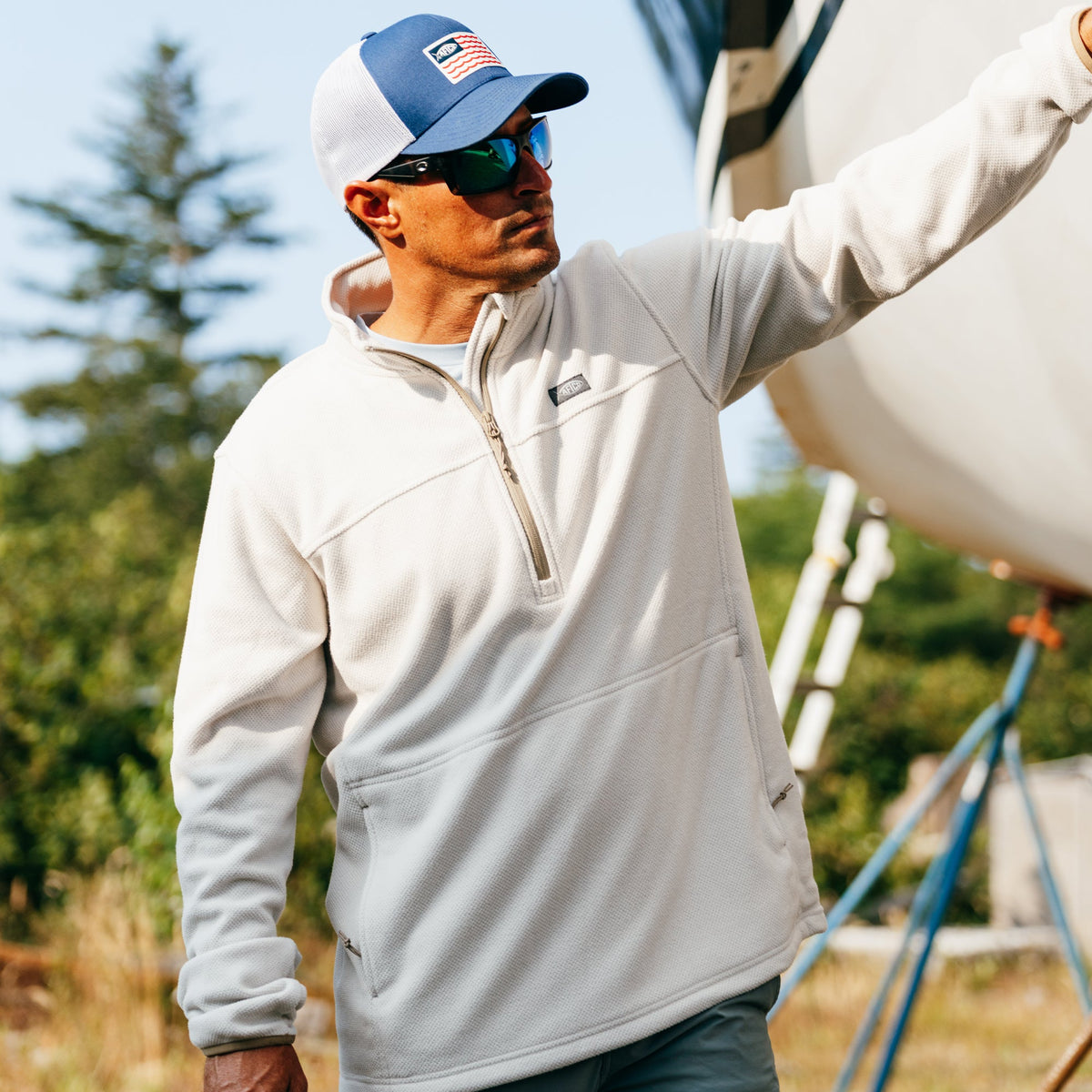 Bering Sea Heather Sentinel ¼ Zip Pullover / AFTCO Exclusive