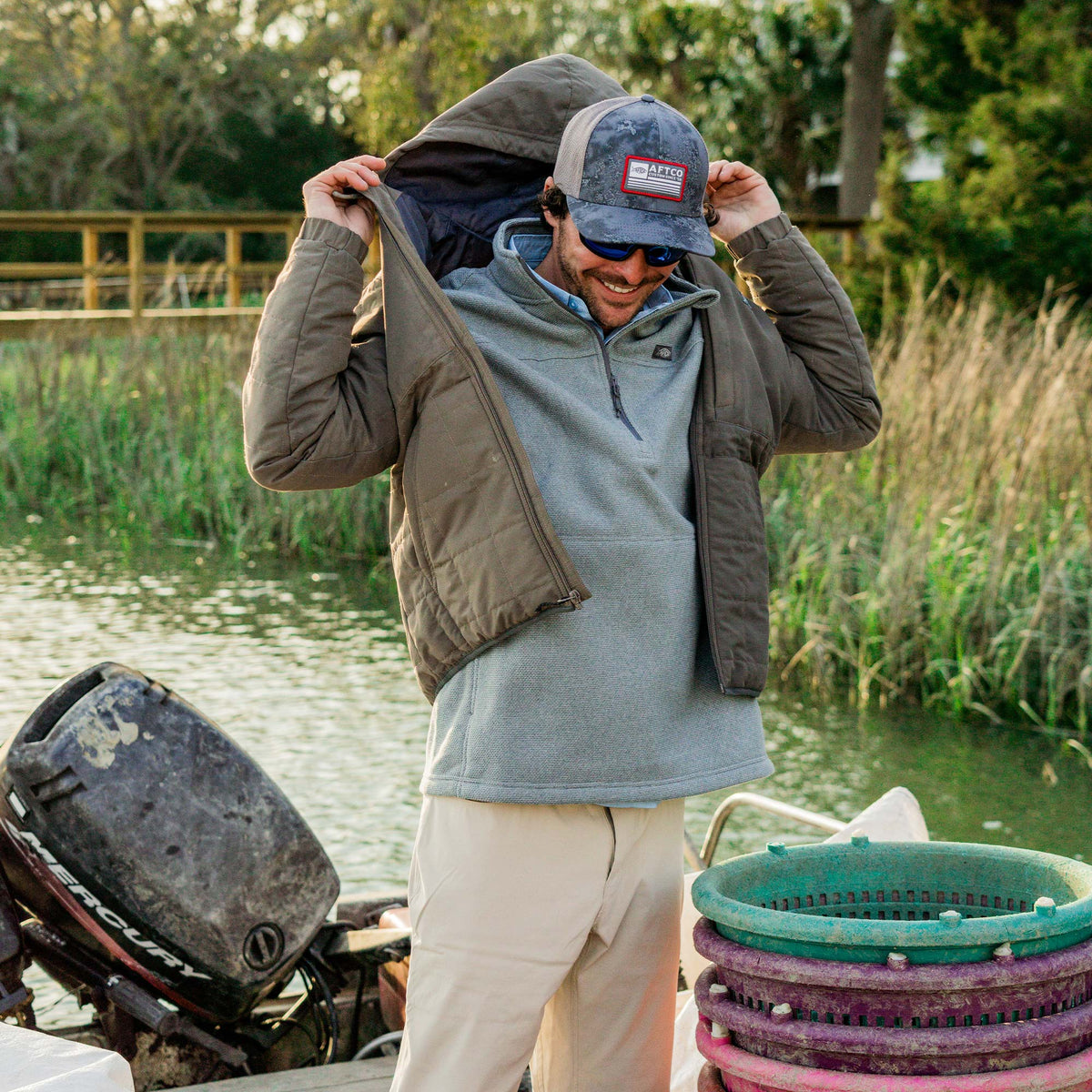 Bering Sea Heather Sentinel ¼ Zip Pullover / AFTCO Exclusive