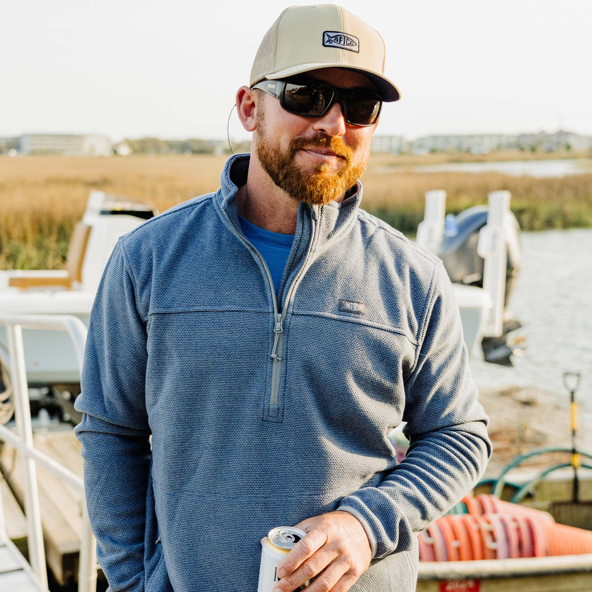 Bering Sea Heather Sentinel ¼ Zip Pullover / AFTCO Exclusive