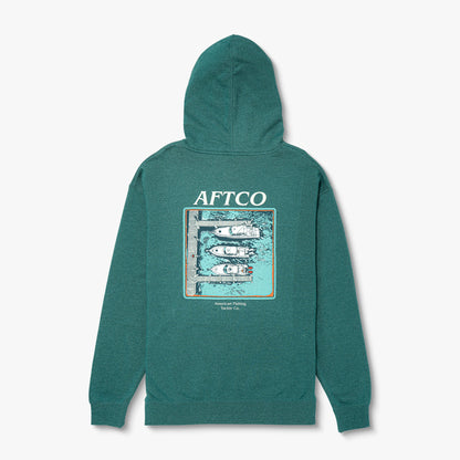 Dark Sea Heather Docked Mens Pullover Sweatshirt Hoodie / AFTCO Smart Buy