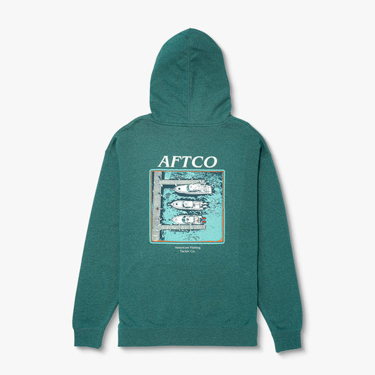 Dark Sea Heather Docked Mens Pullover Sweatshirt Hoodie / AFTCO Smart Buy