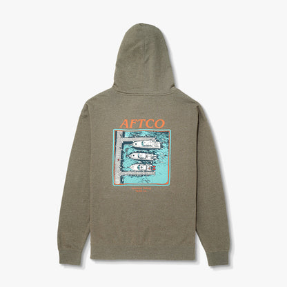 Dark Sea Heather Docked Mens Pullover Sweatshirt Hoodie / AFTCO Smart Buy