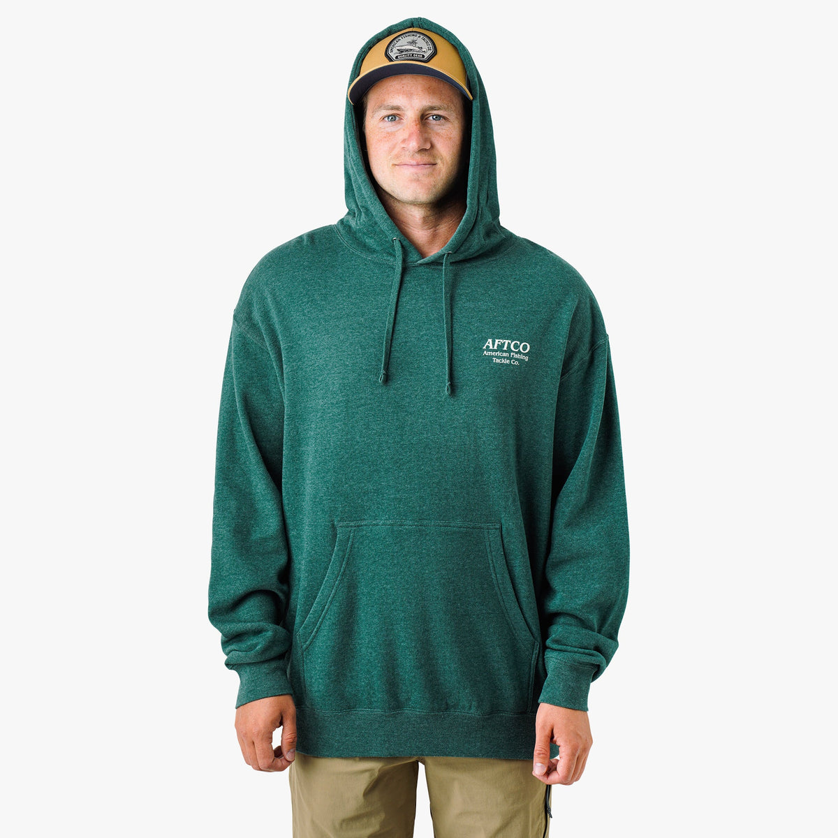 Dark Sea Heather Docked Mens Pullover Sweatshirt Hoodie / AFTCO Smart Buy