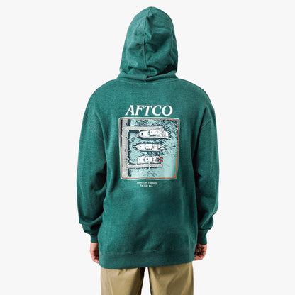 Dark Sea Heather Docked Mens Pullover Sweatshirt Hoodie / AFTCO Smart Buy