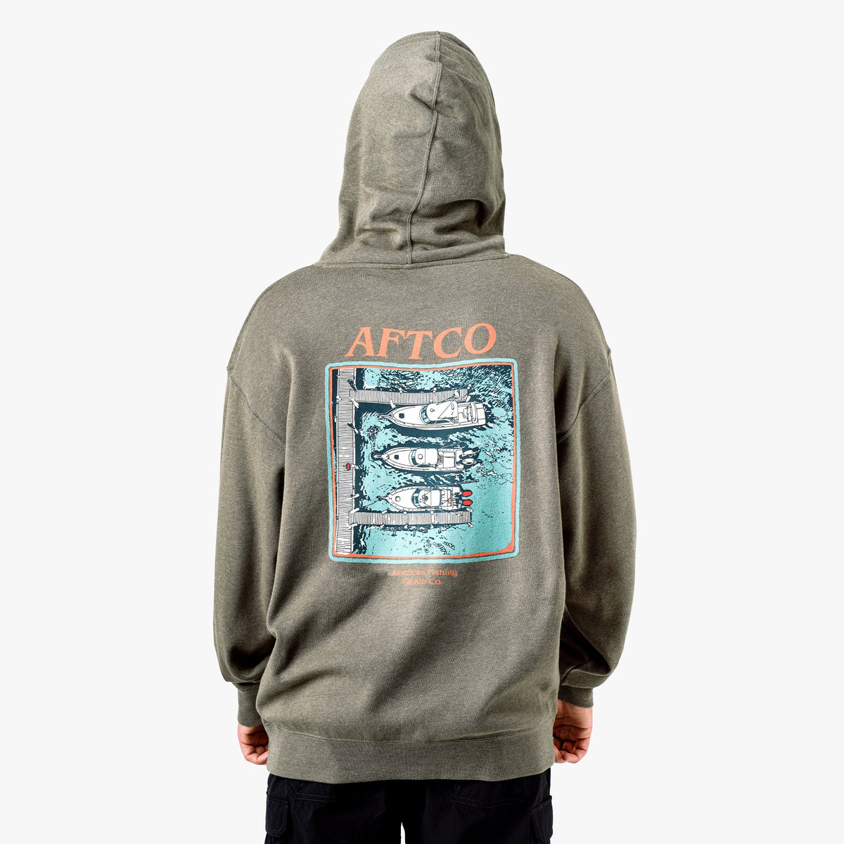 Dark Sea Heather Docked Mens Pullover Sweatshirt Hoodie / AFTCO Smart Buy