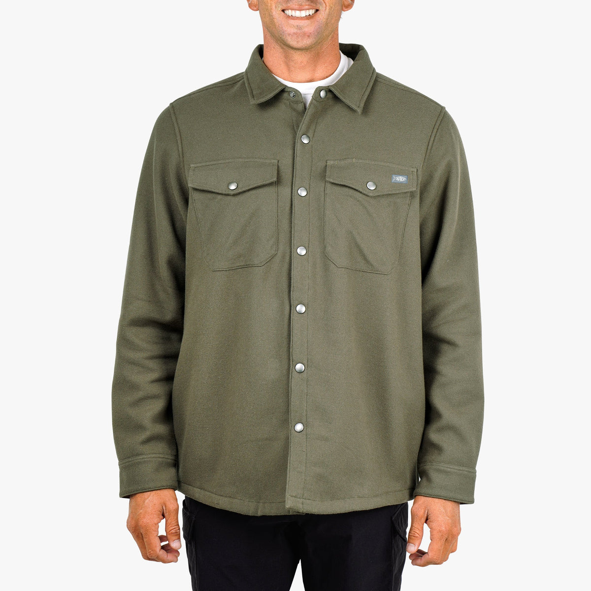 Chocolate Chip Stout Button Up Flannel Shacket / AFTCO Deals