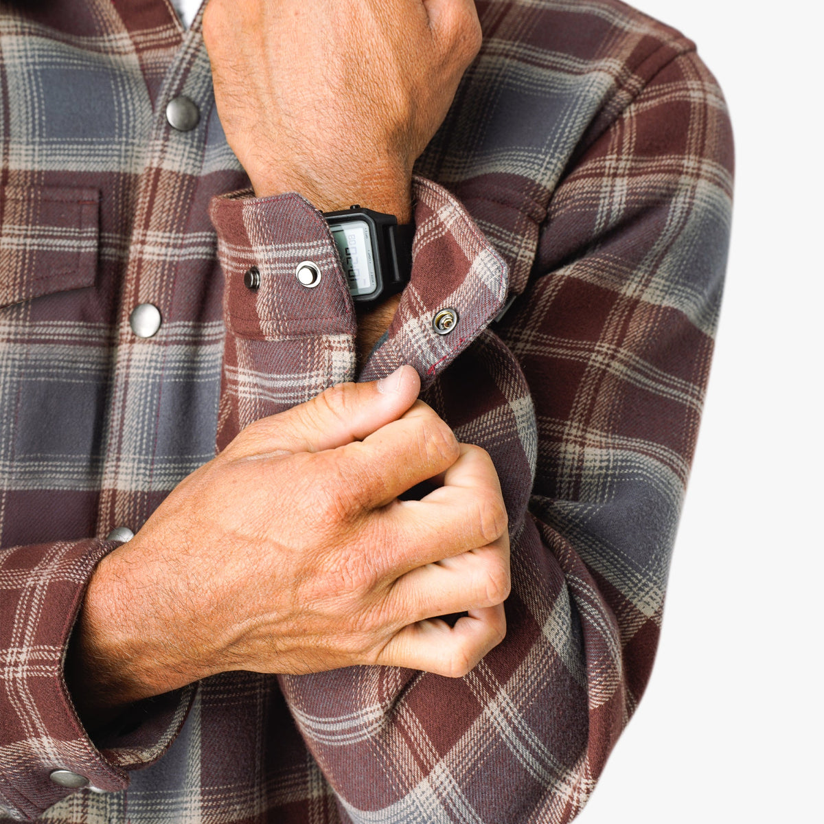 Chocolate Chip Stout Button Up Flannel Shacket / AFTCO Deals
