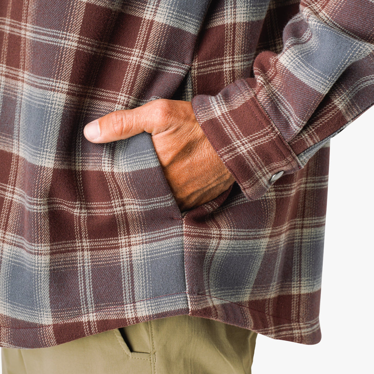Chocolate Chip Stout Button Up Flannel Shacket / AFTCO Deals