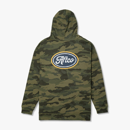 Forest Camo Powerboat Mens Pullover Hoodie / AFTCO Quality