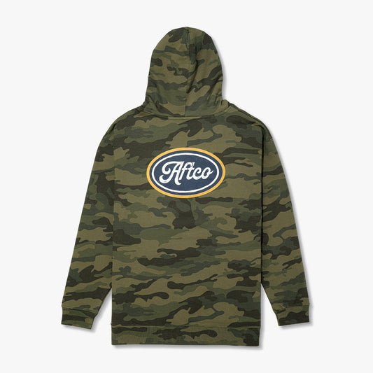 Forest Camo Powerboat Mens Pullover Hoodie / AFTCO Quality
