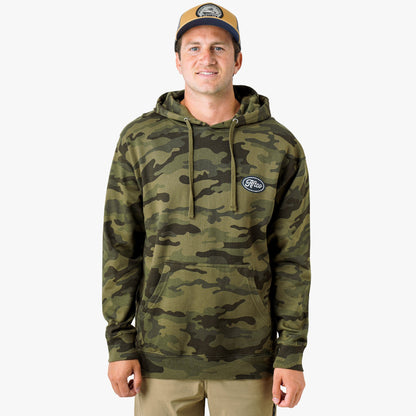 Forest Camo Powerboat Mens Pullover Hoodie / AFTCO Quality