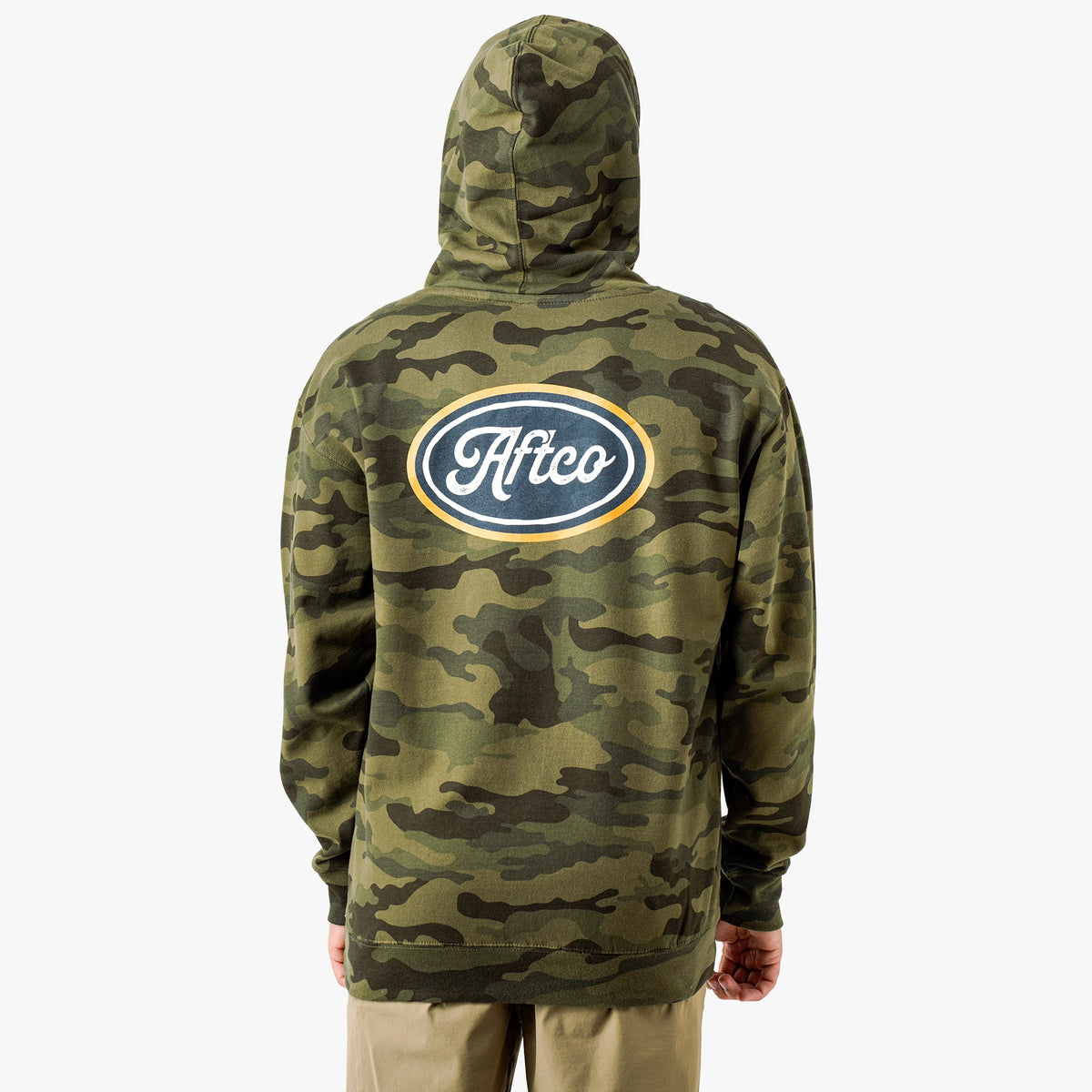 Forest Camo Powerboat Mens Pullover Hoodie / AFTCO Quality