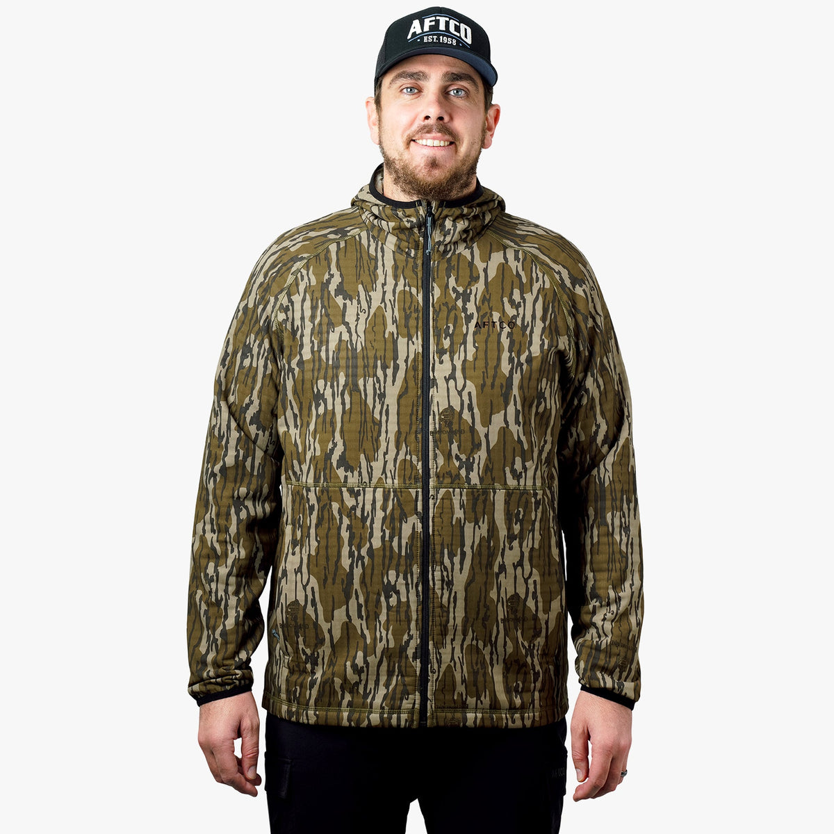 OG Bottomland ArmourLoft Mossy Oak Full Zip Fishing Hoodie / AFTCO Essential