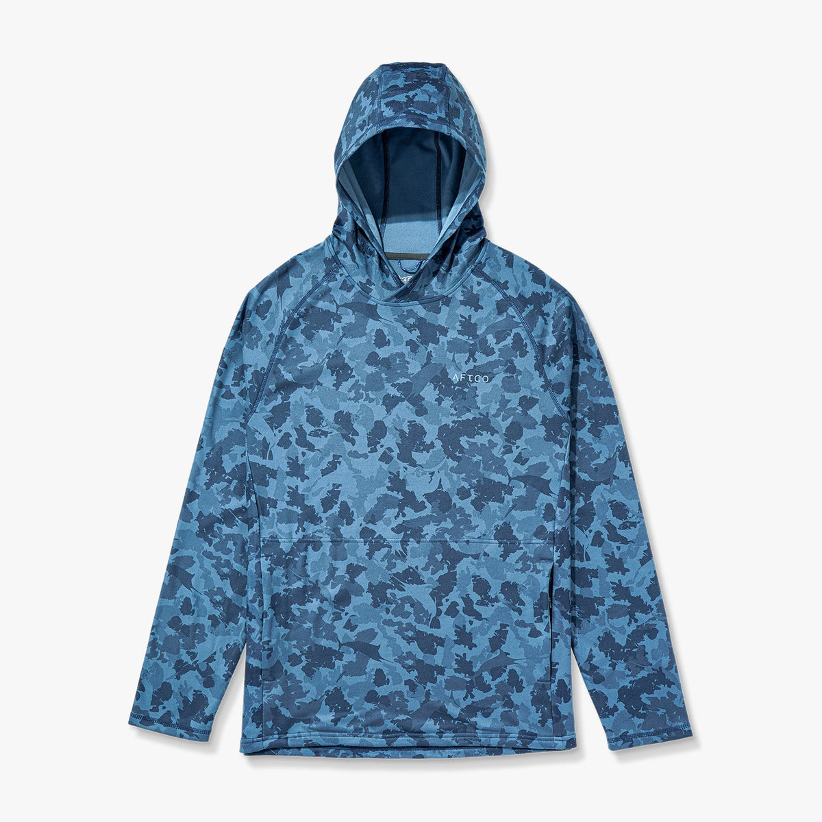 Navy Grander Camo Coastal Layer Printed Camo Fishing Hoodie / AFTCO Special Offer