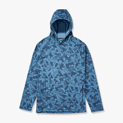 Navy Grander Camo Coastal Layer Printed Camo Fishing Hoodie / AFTCO Special Offer