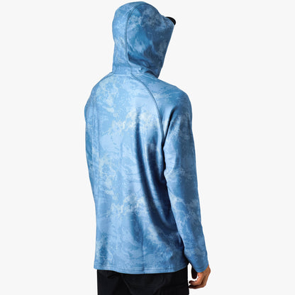 Navy Grander Camo Coastal Layer Printed Camo Fishing Hoodie / AFTCO Special Offer