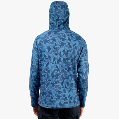 Navy Grander Camo Coastal Layer Printed Camo Fishing Hoodie / AFTCO Special Offer