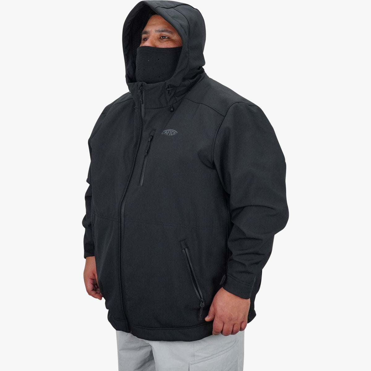 Black Big Guy Reaper Windproof Jacket / AFTCO Best Price