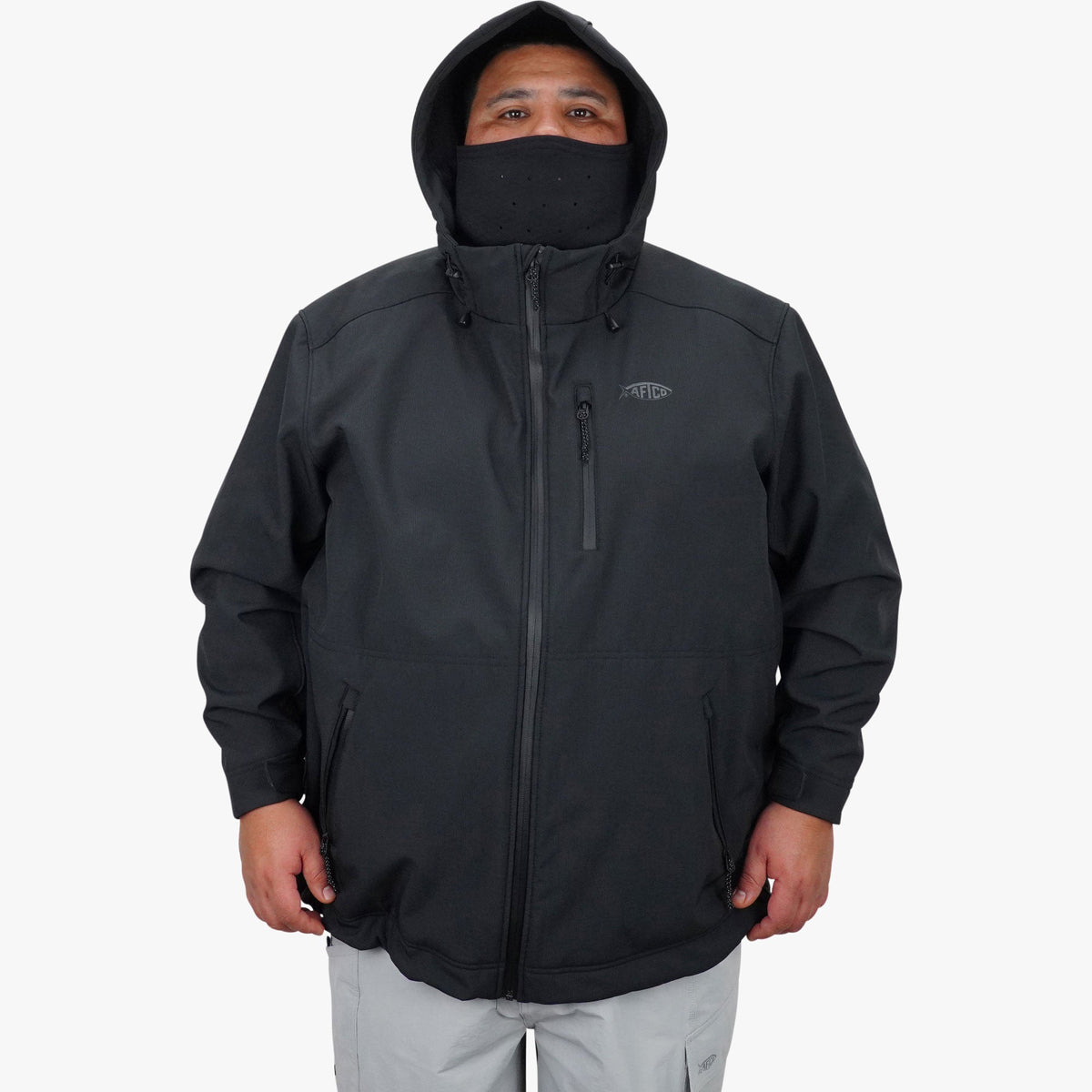 Black Big Guy Reaper Windproof Jacket / AFTCO Best Price
