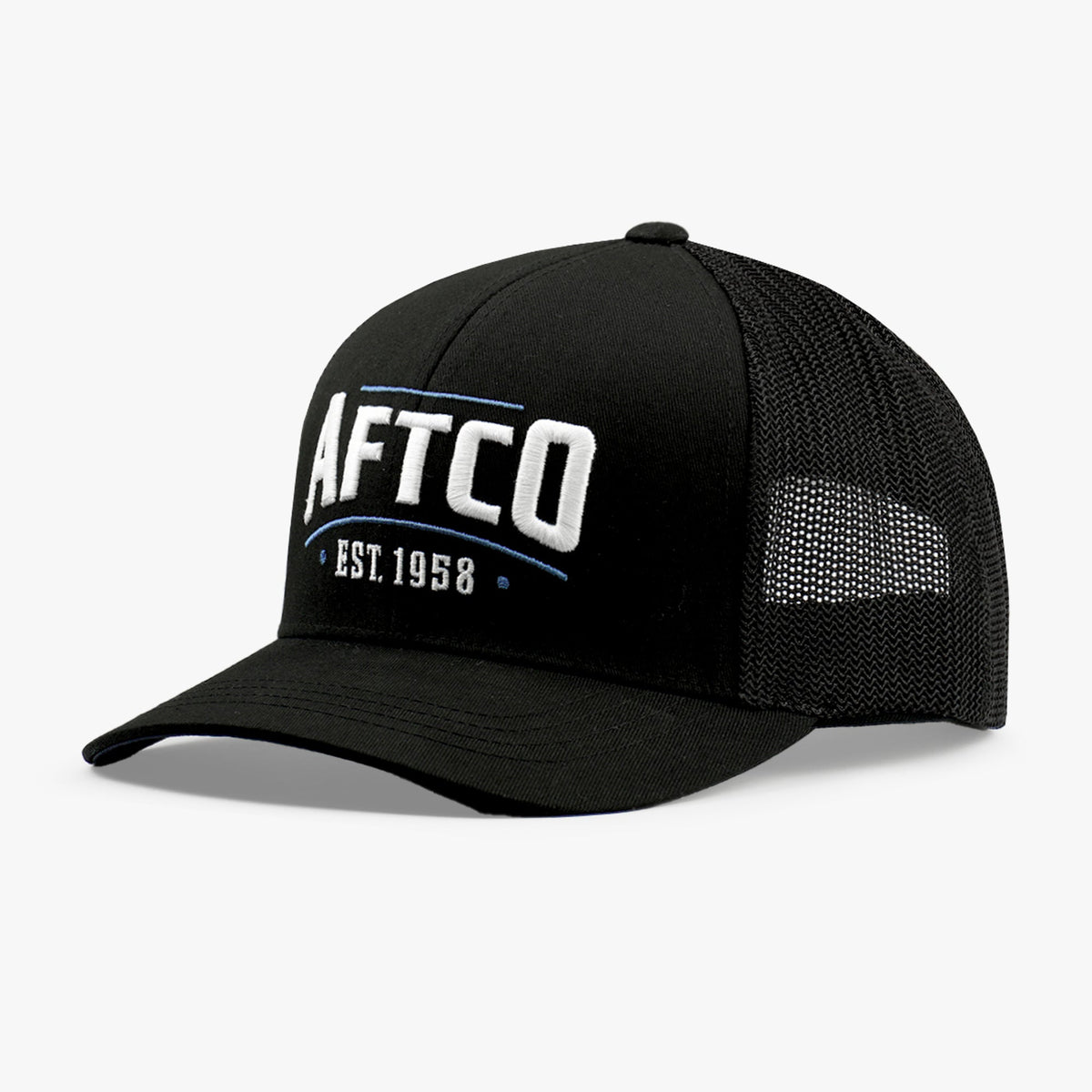 Black Tidal Trucker Fishing Hat Snapback / AFTCO Trusted