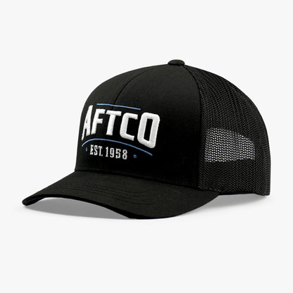 Black Tidal Trucker Fishing Hat Snapback / AFTCO Trusted