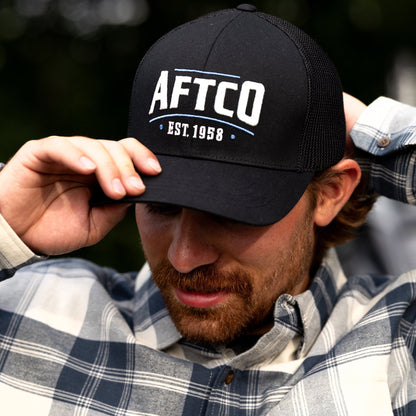 Black Tidal Trucker Fishing Hat Snapback / AFTCO Trusted