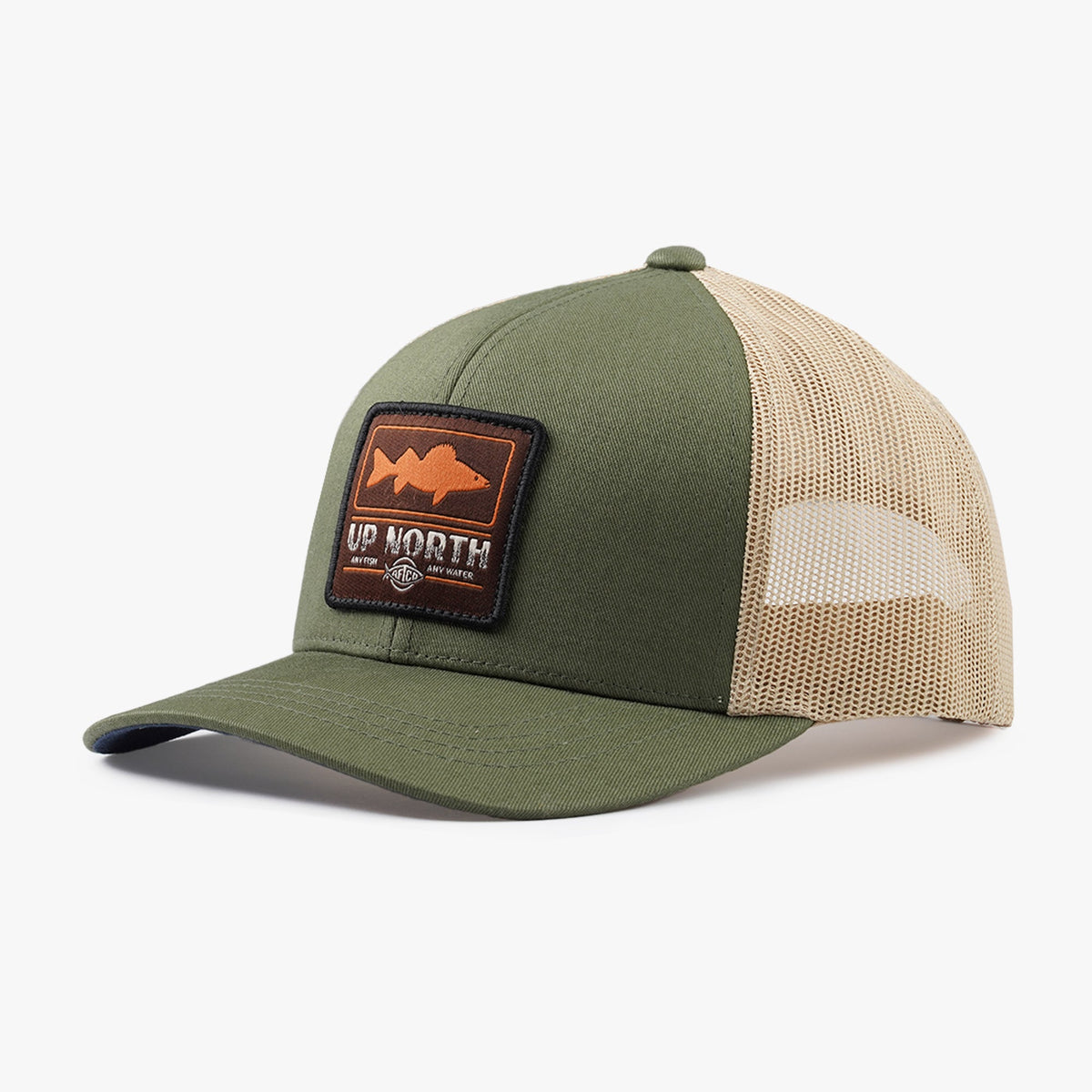 Olive Frontier Fishing Trucker Hat / AFTCO Smart Buy