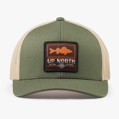 Olive Frontier Fishing Trucker Hat / AFTCO Smart Buy