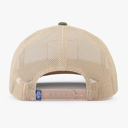 Olive Frontier Fishing Trucker Hat / AFTCO Smart Buy