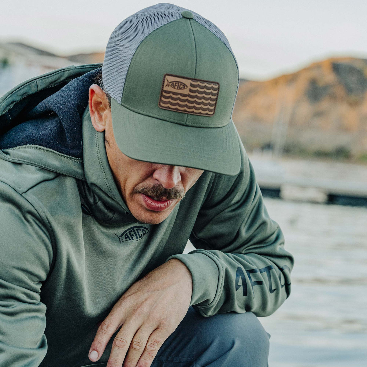 Gray Heather Canton Fishing Trucker Hat / AFTCO Deals