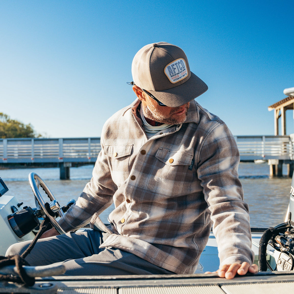 Black Waterborne Trucker Hat / AFTCO Classic