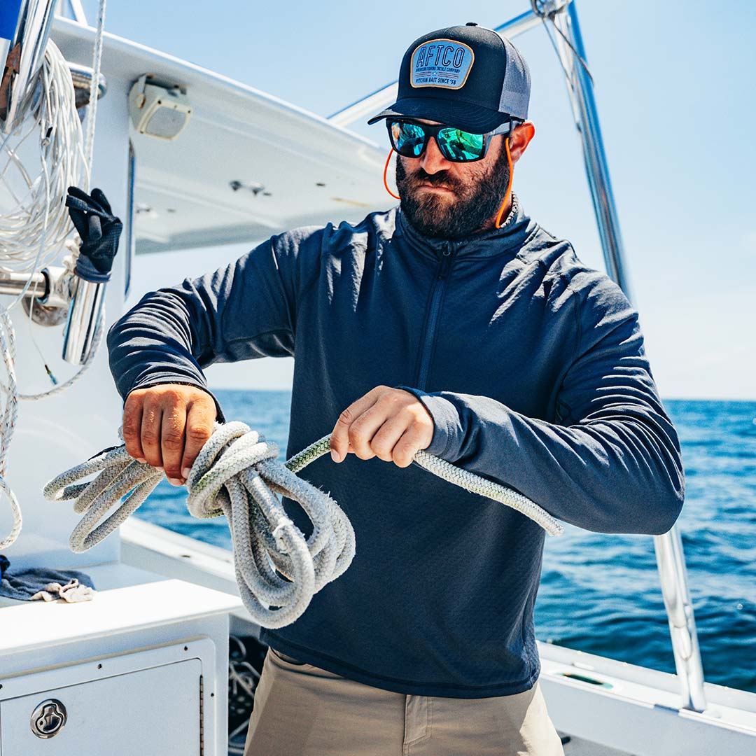 Black Waterborne Trucker Hat / AFTCO Classic