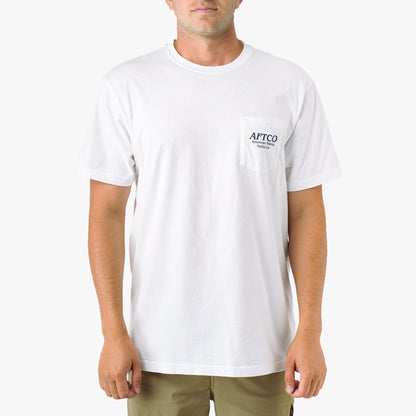 White Docked Short Sleeve Fishing Shirt / AFTCO Value