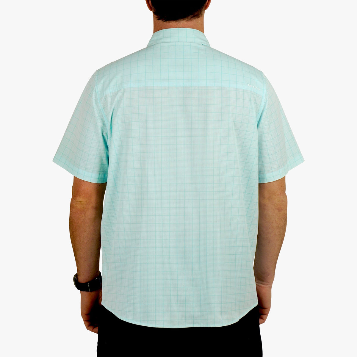 Oyster Gray Air O Mesh Printed SS Button Down Fishing Shirt / AFTCO Classic