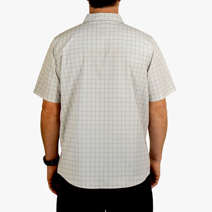 Oyster Gray Air O Mesh Printed SS Button Down Fishing Shirt / AFTCO Classic